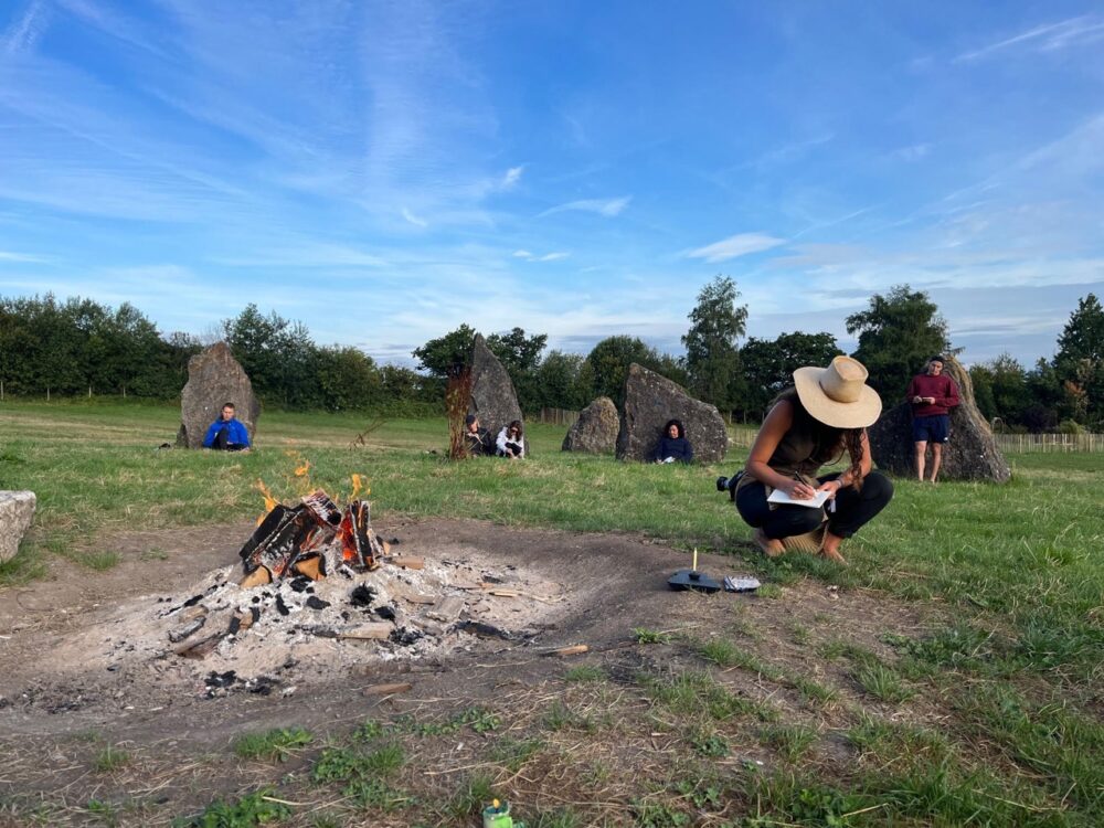 Peter Crone at camp Kerala, stone circle